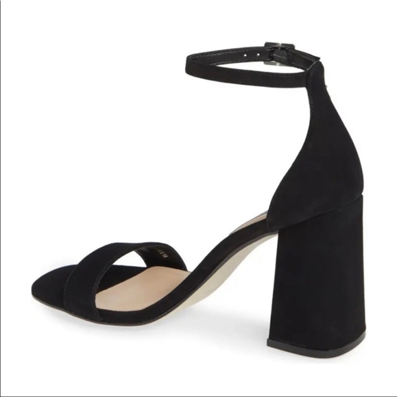 Steven Madden Dillion Black Strap Block Heel Nubuck Leather 10 Classic Cocktail - Picture 3 of 16